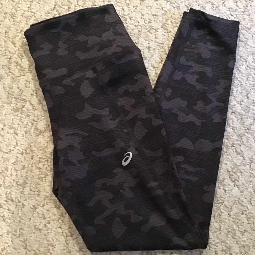 Asics Women's Black Gray Camo High-Waist Leggings - Picture 2 of 7
